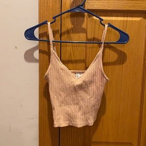 H&M Divided Pink Ribbed Tank Top